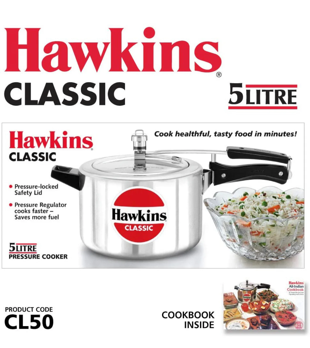 Hawkins Pressure Cooker 5l - Classic