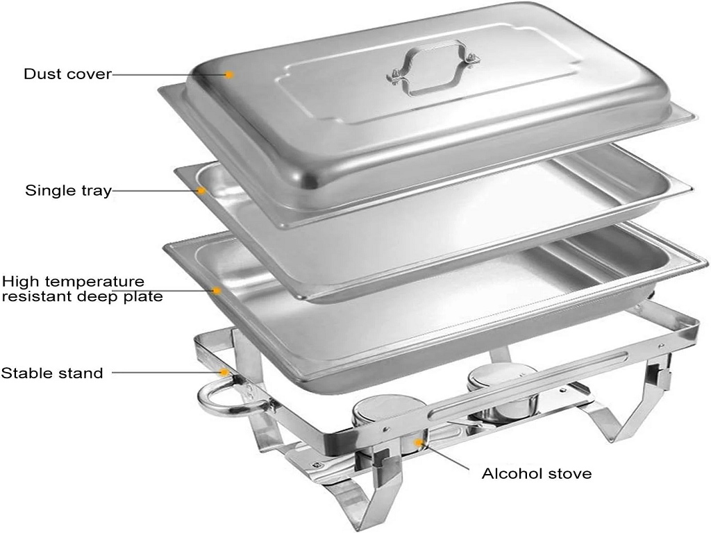 Stainless Steel Rectangle Dual Pan Chafing Dish