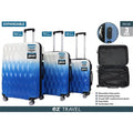 Dual Colour Blue and White Expandable Luggage Set of 3