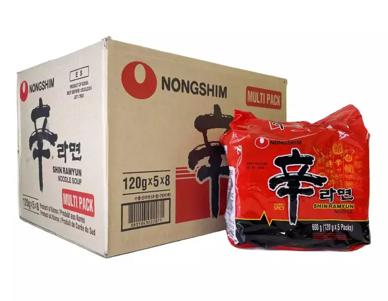 NongShim Shin Ramyun Noodles Multi Pack of 5 x 8